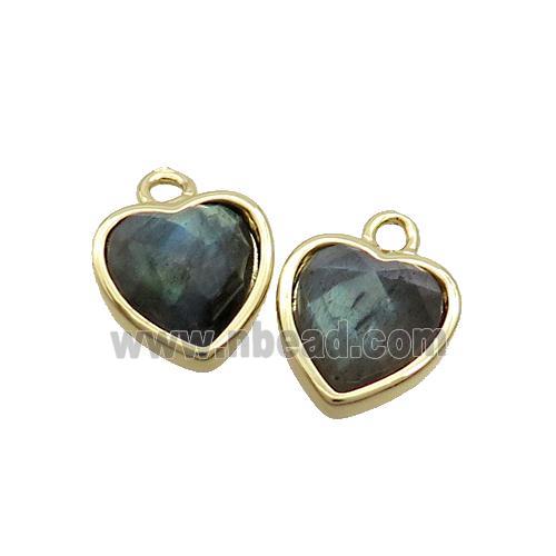 Labradorite Heart Pendant Gold Plated