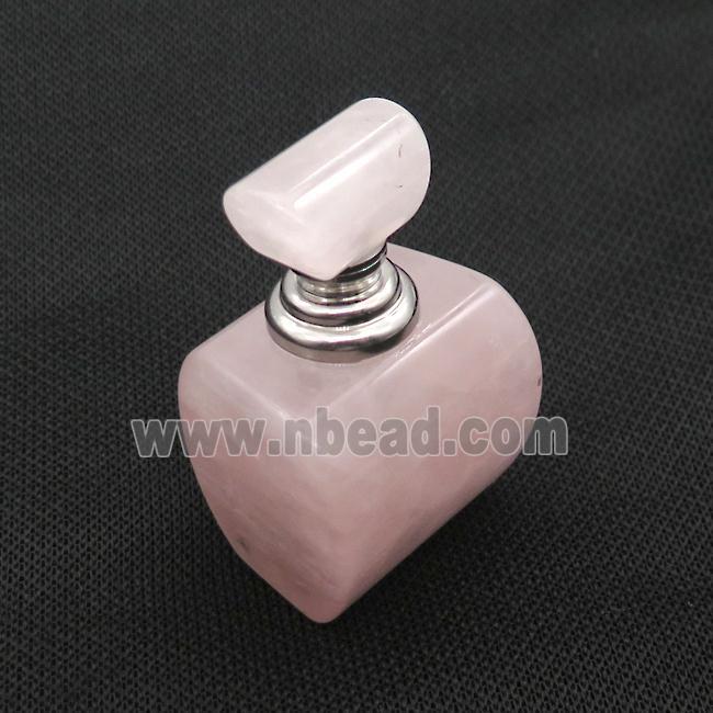 Pink Rose Quartz Perfume Bottle Pendant