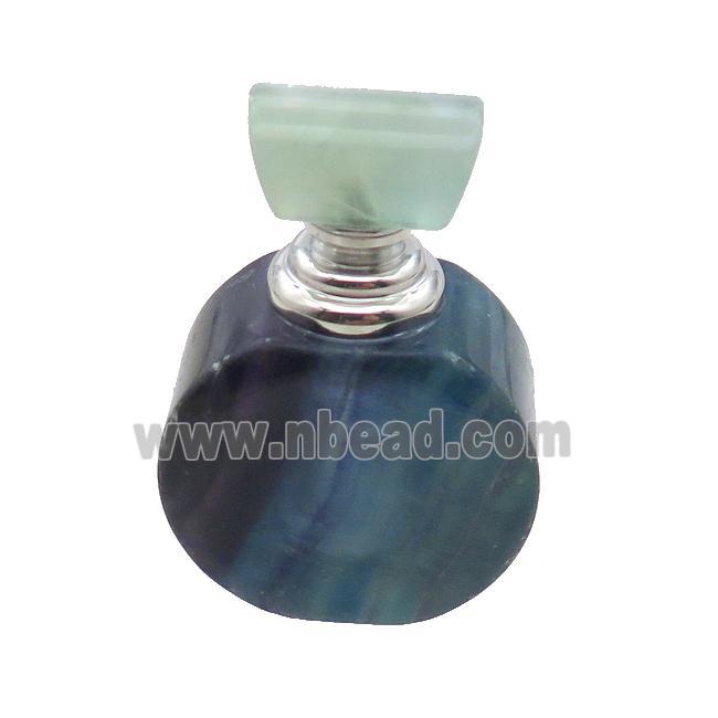 Fluorite Perfume Bottle Pendant Multicolor