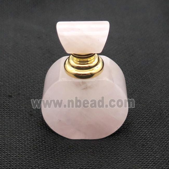 Pink Rose Quartz Perfume Bottle Pendant