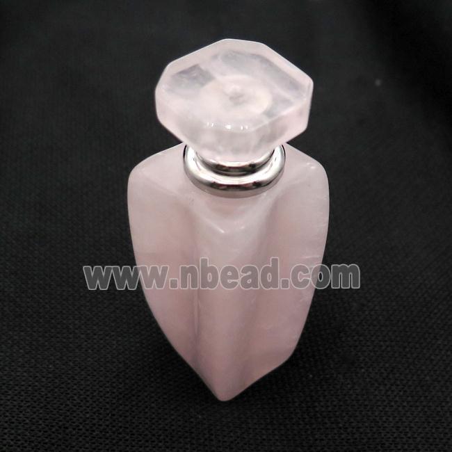 Pink Rose Quartz Perfume Bottle Pendant