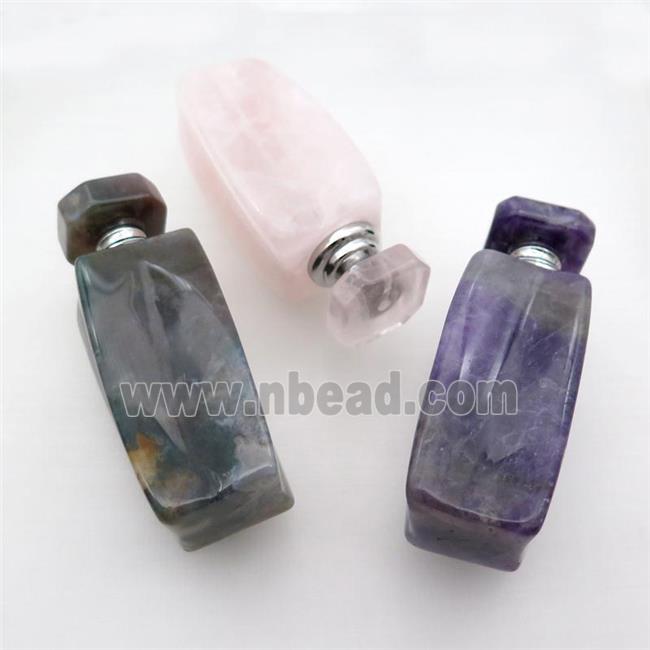 Mix Gemstone Perfume Bottle Pendant