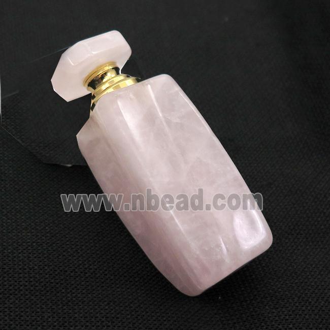 Pink Rose Quartz Perfume Bottle Pendant