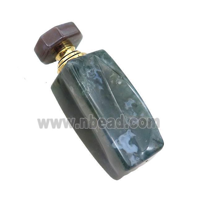 Green Moss Agate Perfume Bottle Pendant