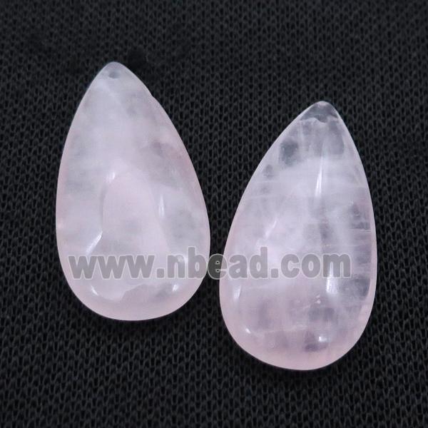 Pink Rose Quartz Teardrop Pendant