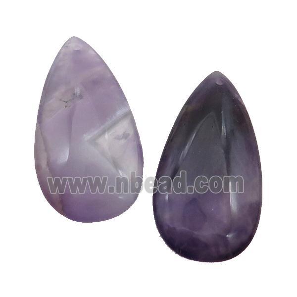 Natural Amethyst Teardrop Pendant Purple