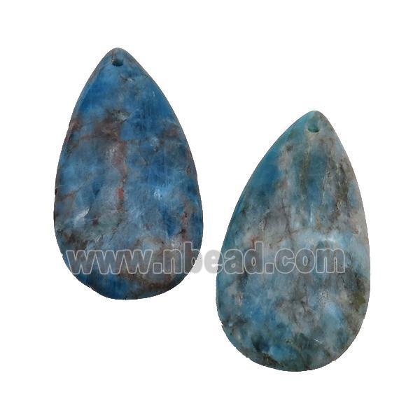 Natural Blue Apatite Teardrop Pendant