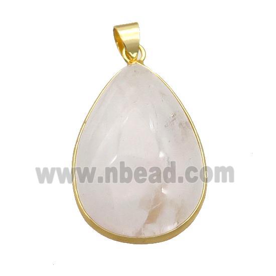 Natural Clear Quartz Teardrop Pendant