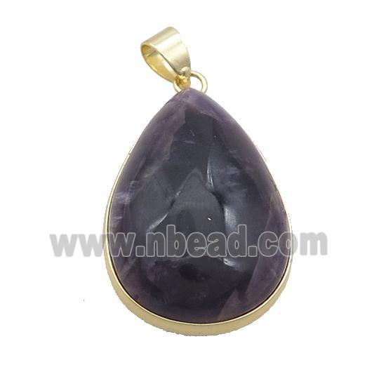 Natural Purple Amethyst Teardrop Pendant