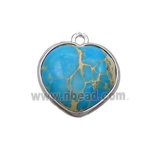 Turqblue Imperial Jasper Heart Pendant