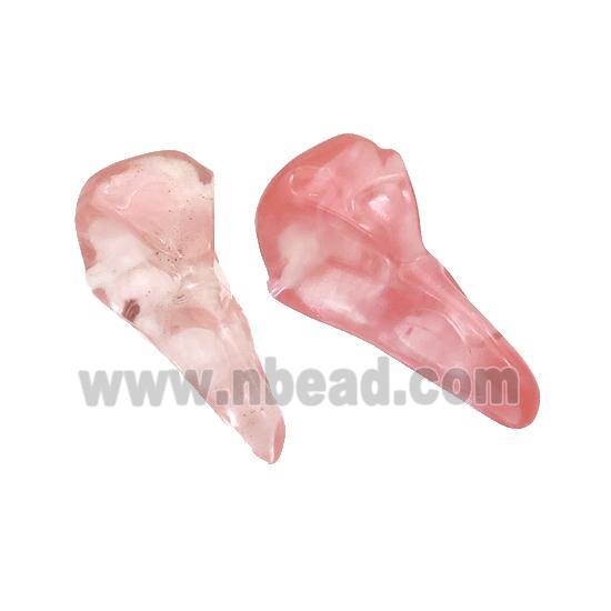 Pink Synthetic Quartz Raven Pendant Undrilled Nohole