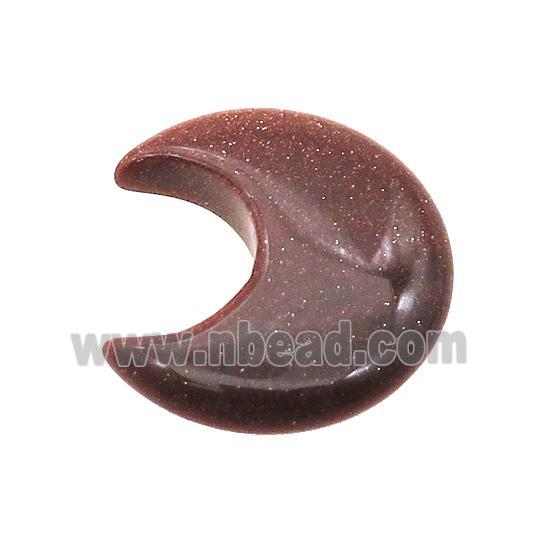 Gold Sandstone Moon Pendant Undrilled