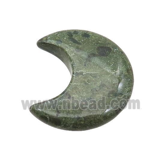 Green Kambaba Jasper Moon Pendant Undrilled