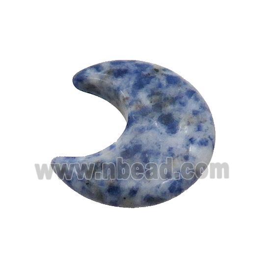 Blue Dalmatian Jasper Moon Pendant Undrilled