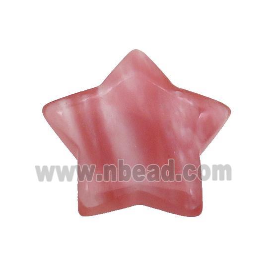 Pink Synthetic Quartz Star Pendant Undrilled