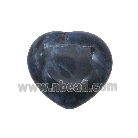 Blue Sodalite Heart Pendant Undrilled