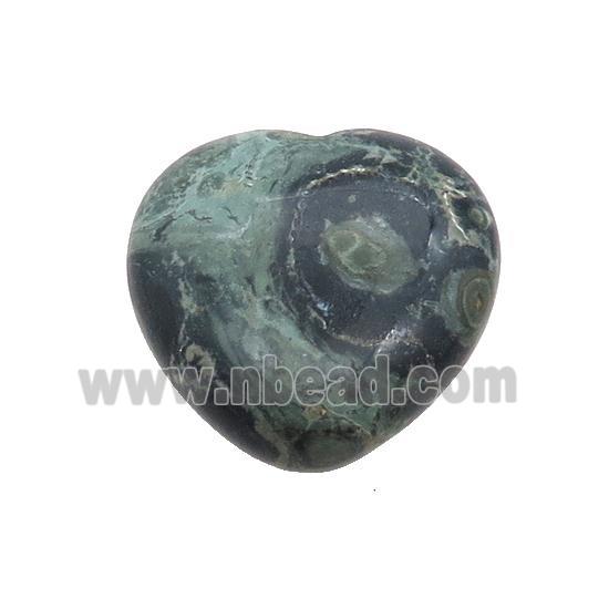 Green Kambaba Jasper Heart Pendant Undrilled