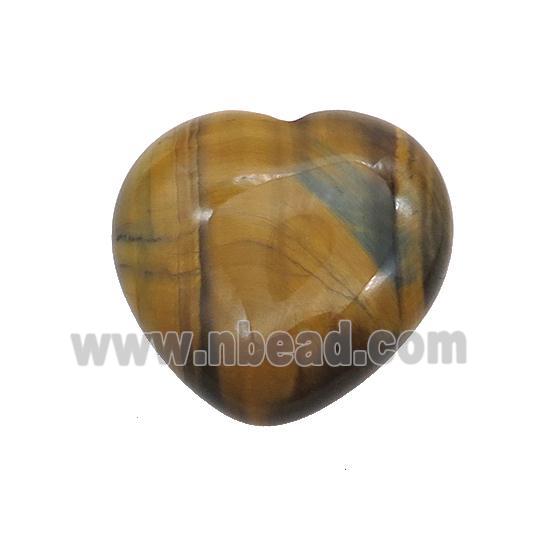 Tiger Eye Stone Heart Pendant Undrilled