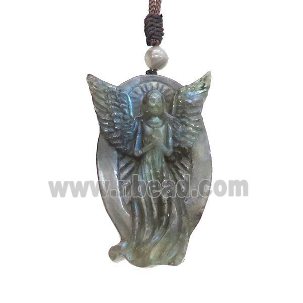 Natural Labradorite Necklace Angel