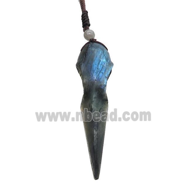 Natural Labradorite Necklace Ravenmouth