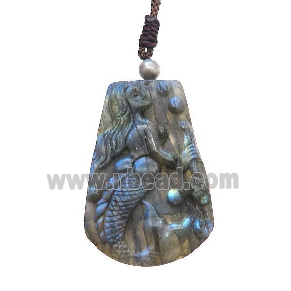 Natural Labradorite Necklace Mermaid