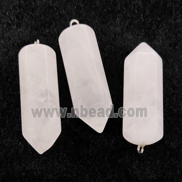 Natural Crystal Quartz Bullet Pendant White