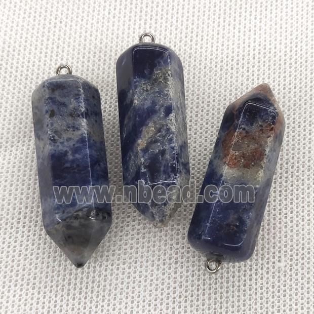 Natural Blue Sodalite Bullet Pendant