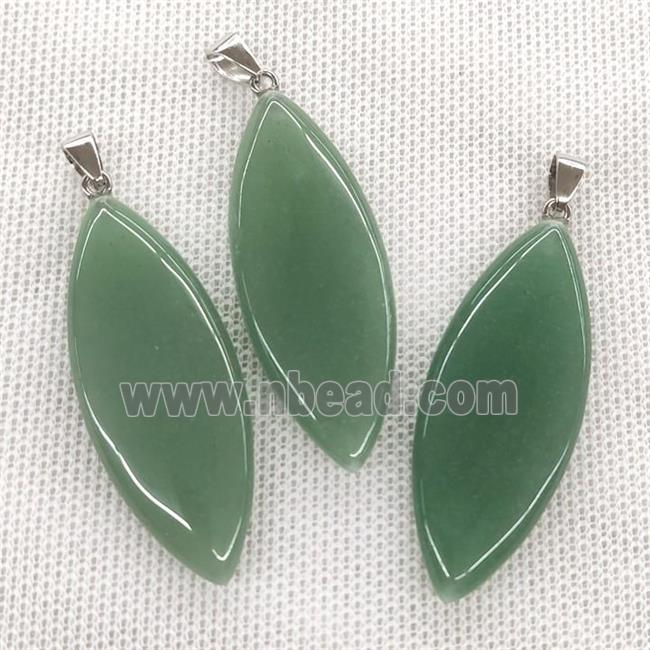 Natural Green Aventurine Leaf Pendant