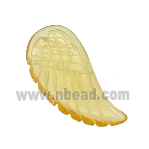 Synthetic Quartz Pendant Yellow Angel Wings