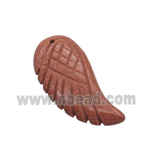 Gold Sandstone Angel Wings Pendant