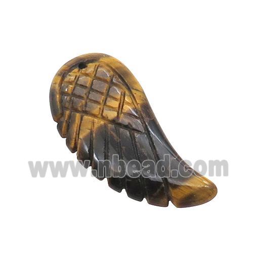 Natural Tiger Eye Stone Pendant Angel Wing