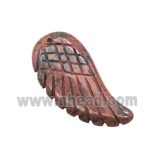 Red Sesame Jasper Angel Wings Pendant