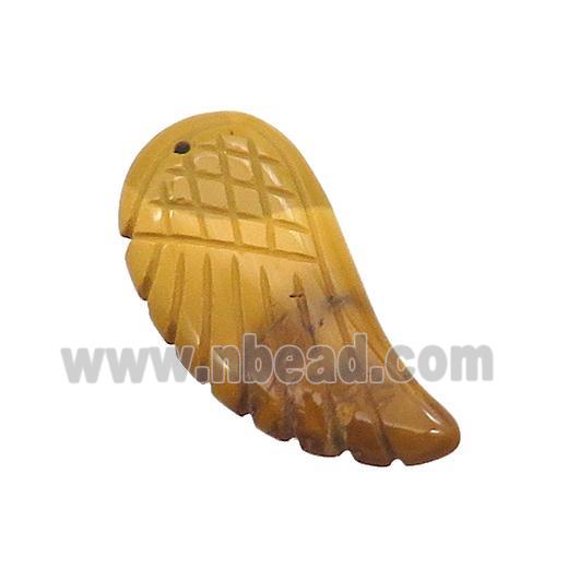 Golden Tiger Eye Stone Angel Wings Pendant