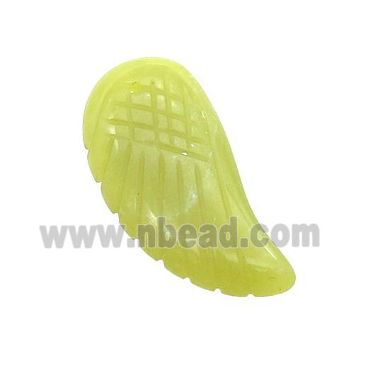 Lemon Jade Angel Wings Pendant Olive