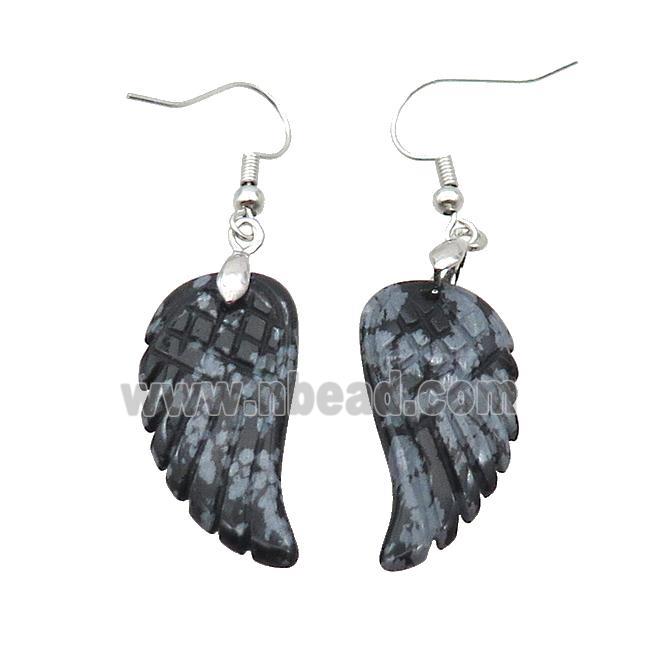 Natural Snowflake Angel Wings Hook Earring