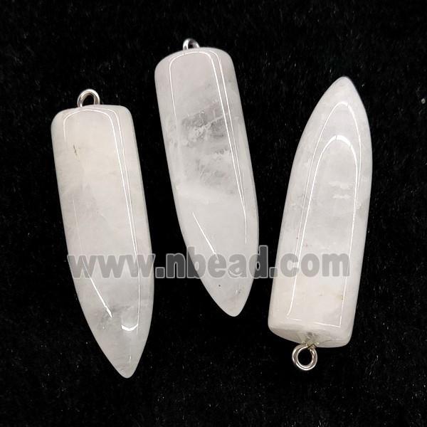 Natural Crystal Quartz Bullet Pendant White