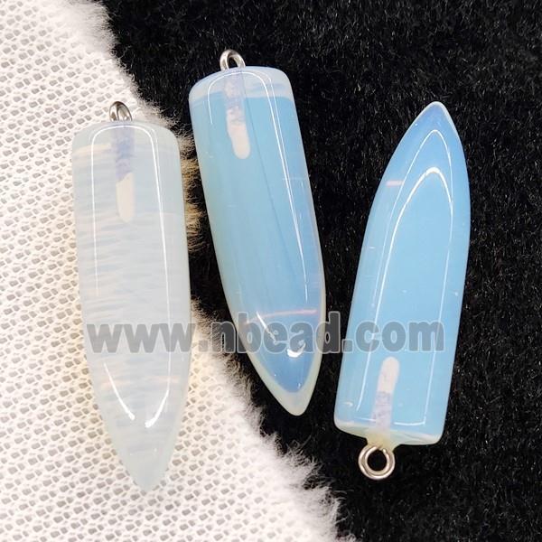 White Opalite Bullet Pendant