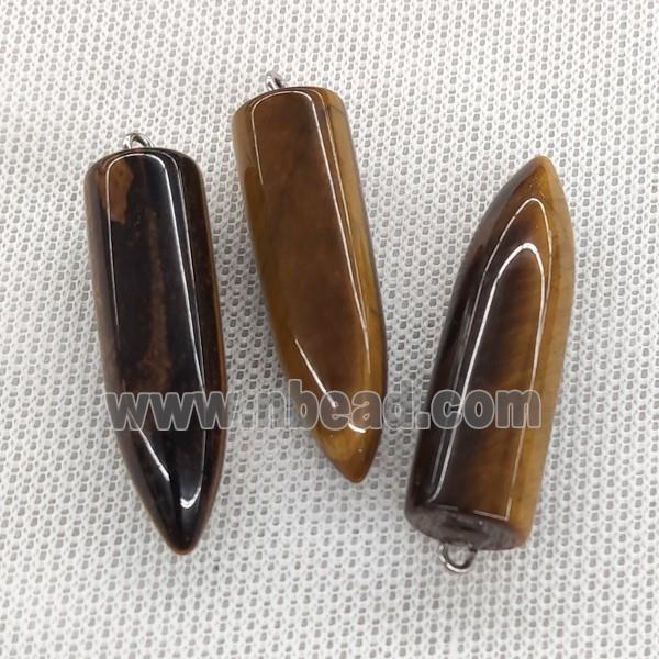 Natural Tiger Eye Stone Bullet Pendant