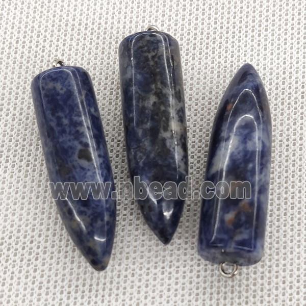 Natural Blue Sodalite Bullet Pendant