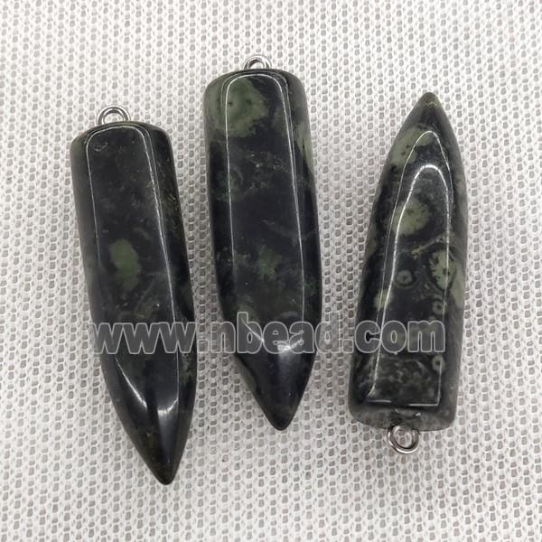 Natural Kambaba Jasper Bullet Pendant Green