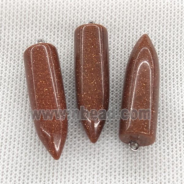 Gold Spot Sandstone Bullet Pendant