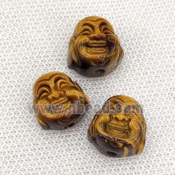 Natural Tiger Eye Stone Buddha Beads Carved