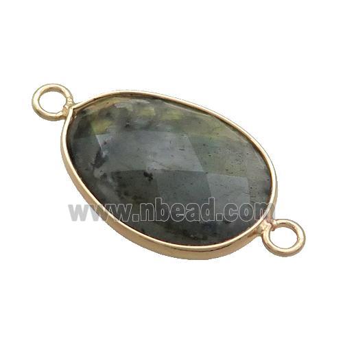 Labradorite Teardrop Connector Gold Plated