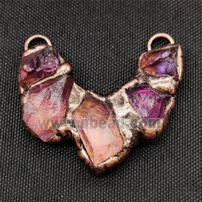 Fluorite Pendant Antique Red 2loops