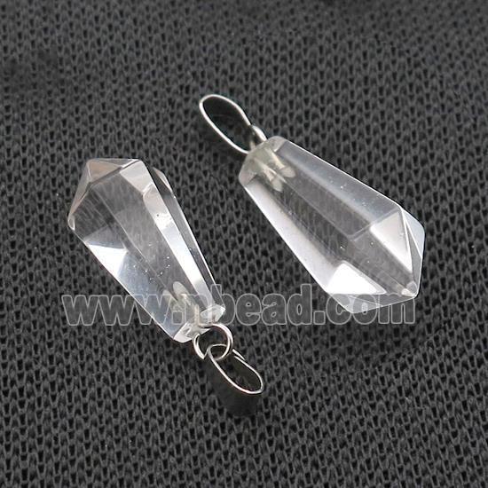 Clear Crystal Quartz Teardrop Pendant