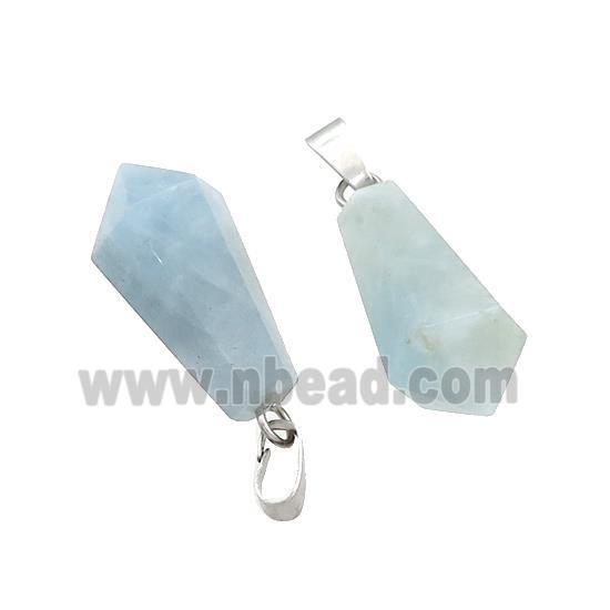 Natural Blue Aquamarine Teardrop Pendant