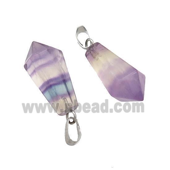 Natural Fluorite Teardrop Pendant Multicolor