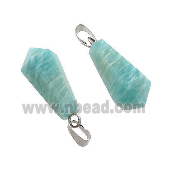 Natural Green Amazonite Teardrop Pendant