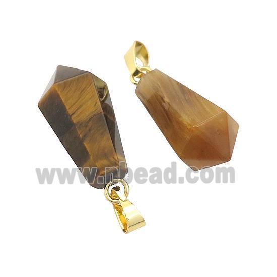 Natural Tiger Eye Stone Teardrop Pendant Yellow