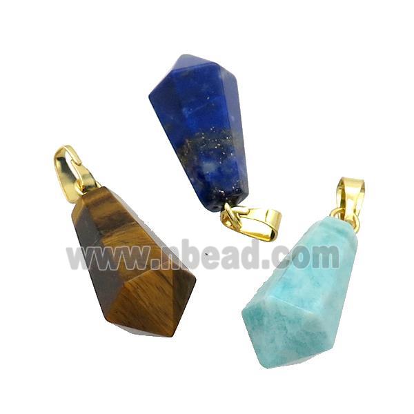 Mix Gemstone Teardrop Pendant